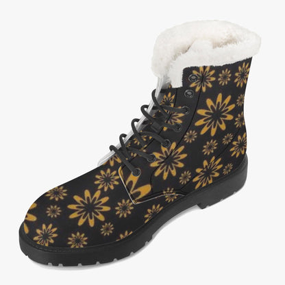 Flower Boomtelyah Faux Fur Leather Boots