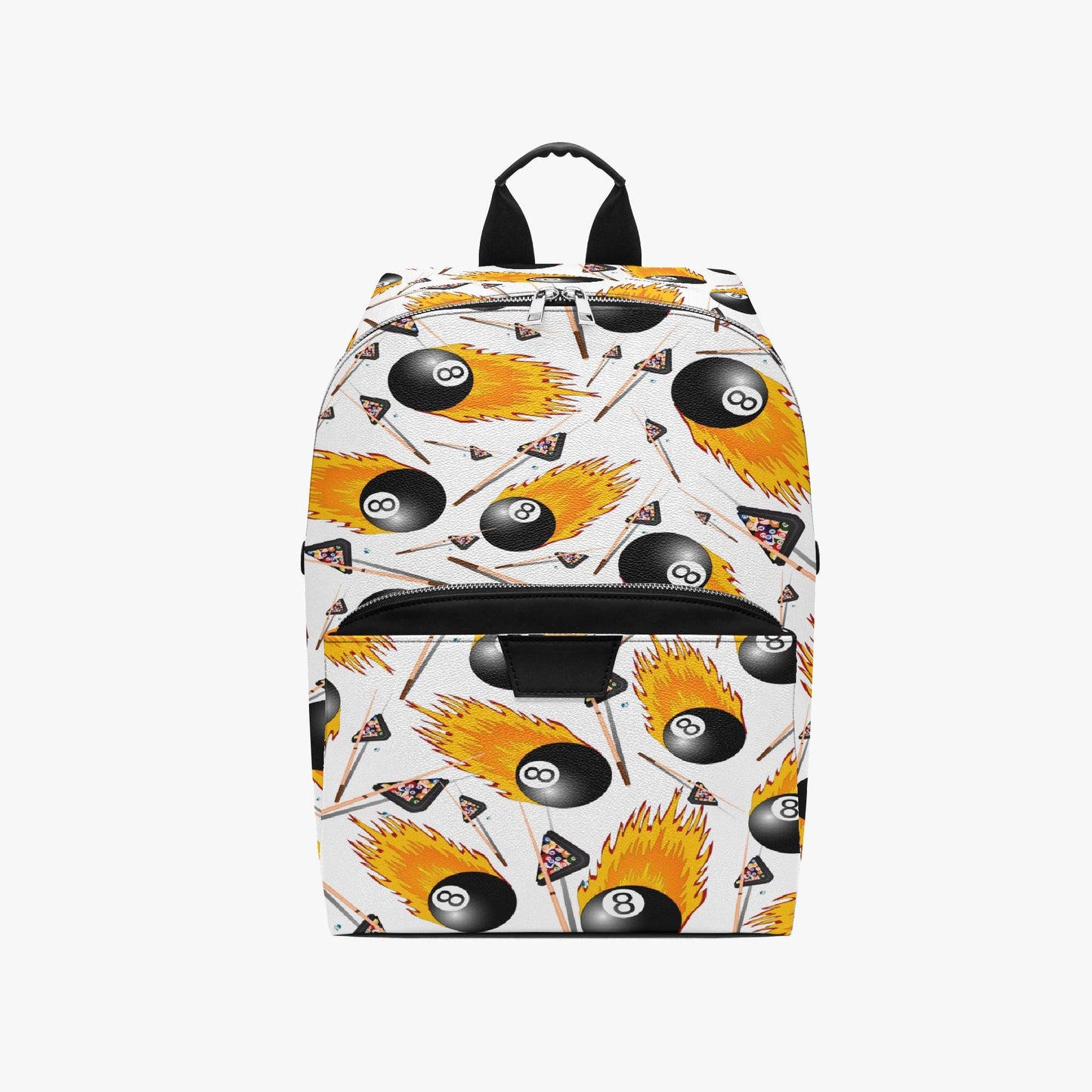 Fire 8 Ball Zipper-up Leather Backpack