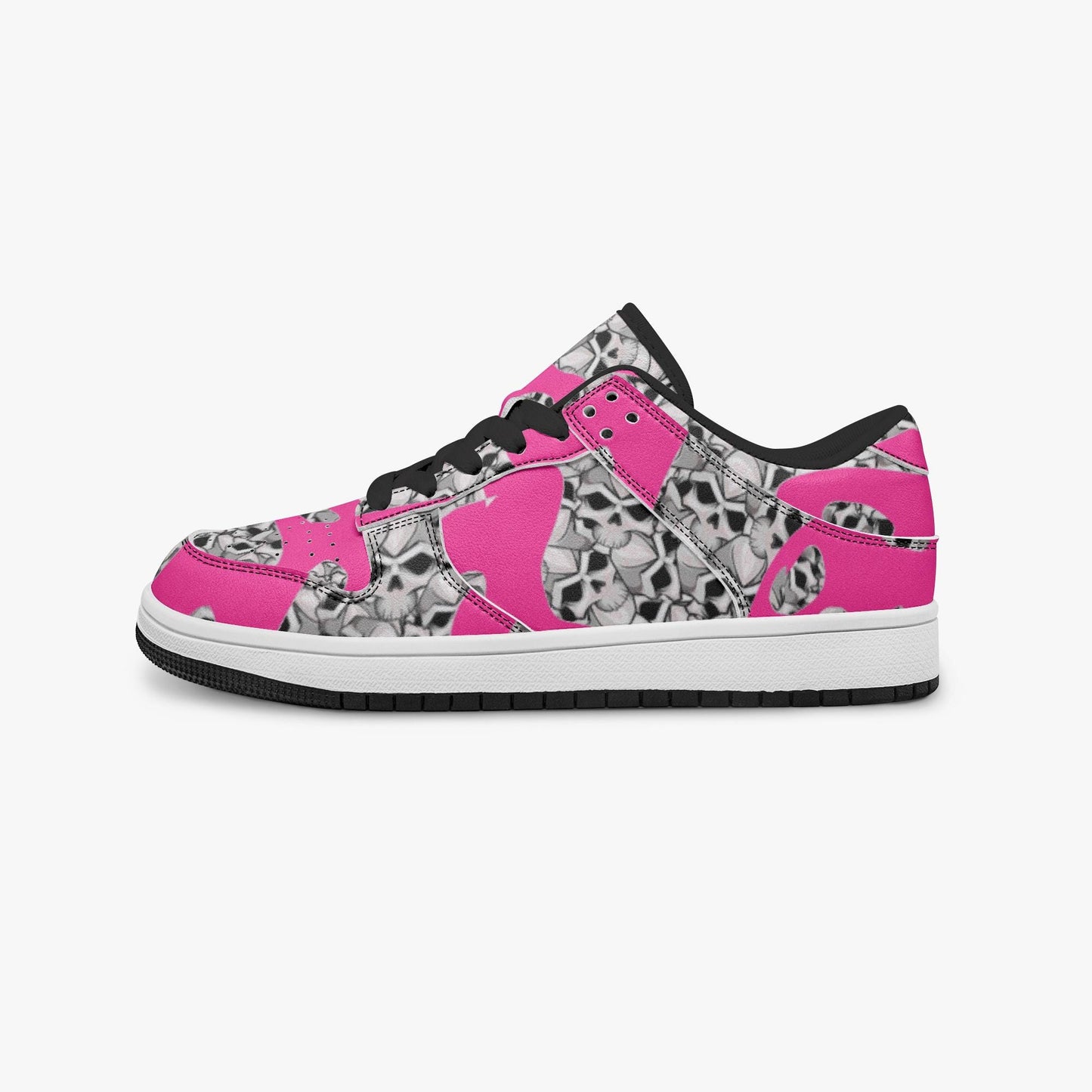 Skulls In Pink Dunk Stylish Low-Top Leather Sneakers