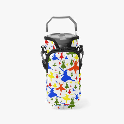 Colorful Ballerina Tumbler Sleeve with Phone Holder