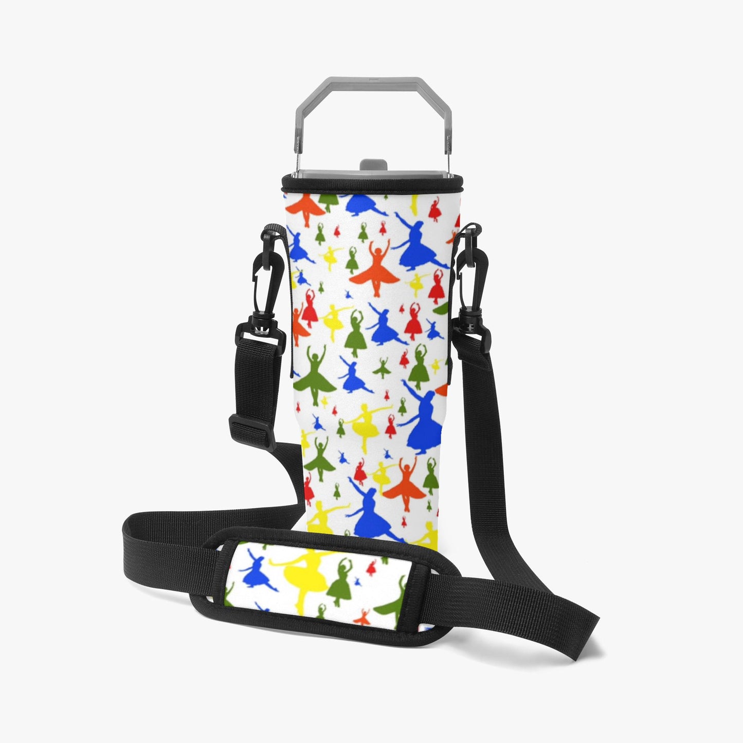 Colorful Ballerina Tumbler Sleeve with Phone Holder