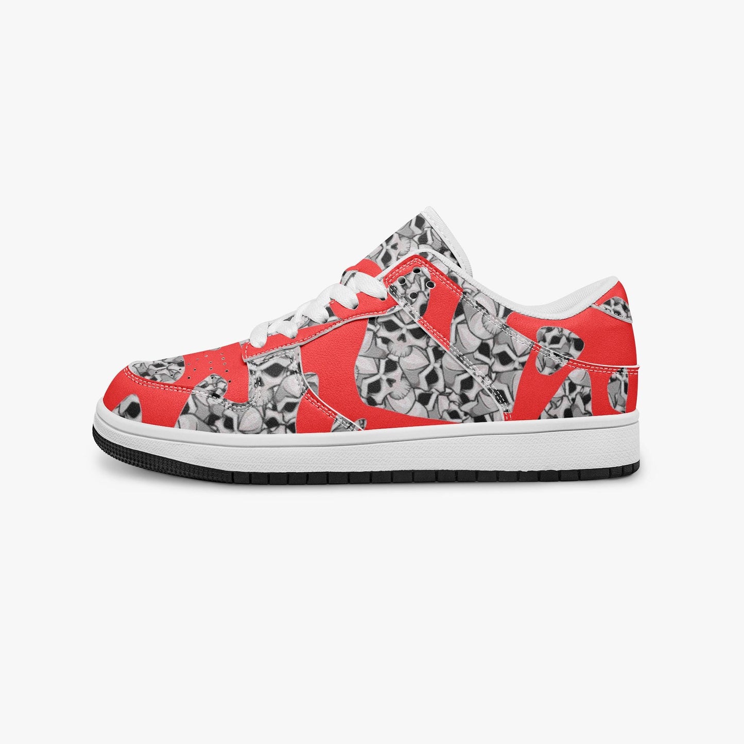 Skulls In Red Dunk Stylish Low-Top Leather Sneakers