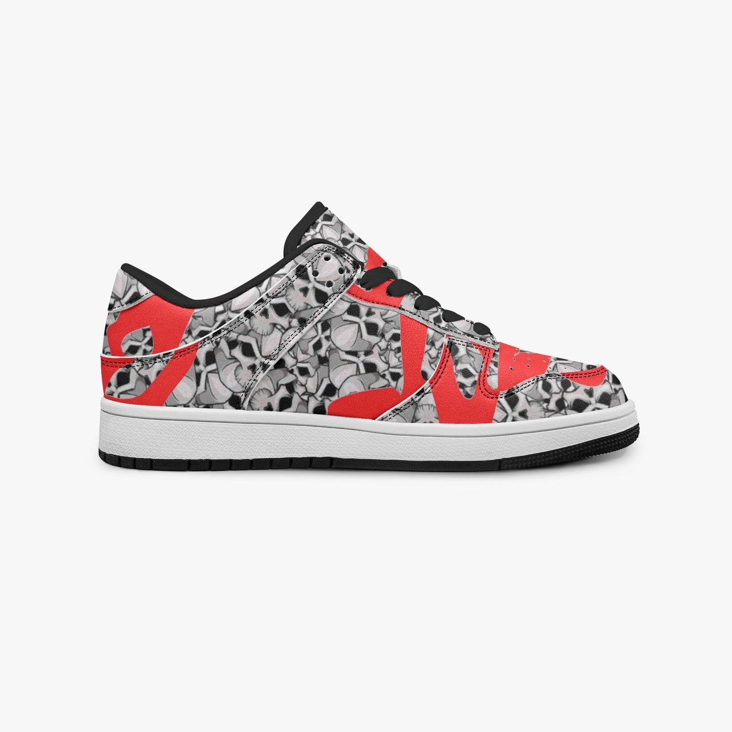 Skulls In Red Dunk Stylish Low-Top Leather Sneakers