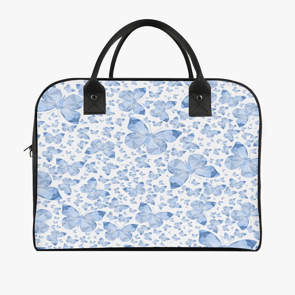 Blue Butterflies Large Travel Handbag