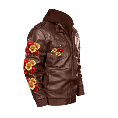 HEAVENLY Men's Zip Leather Jacket |DTF
