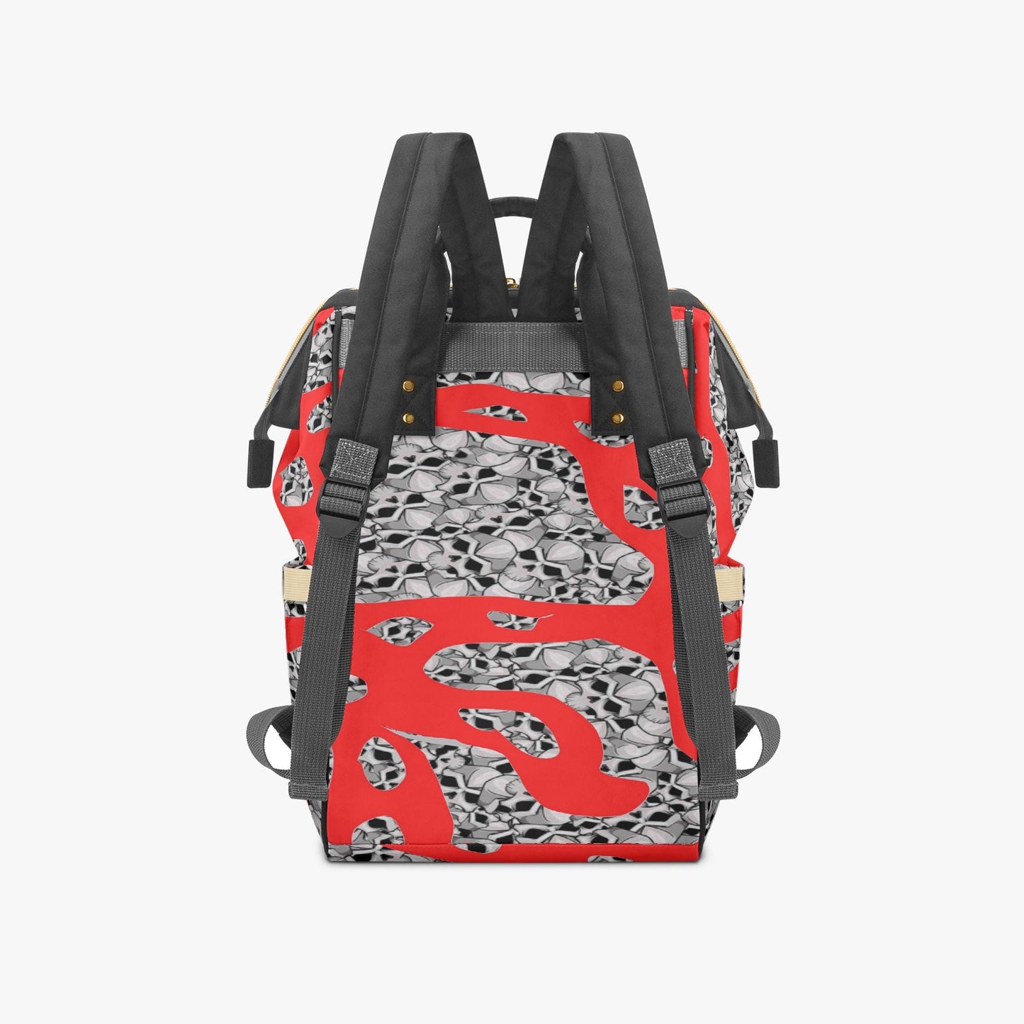 Skulls In Red Baby Momaz Diaper Backpack