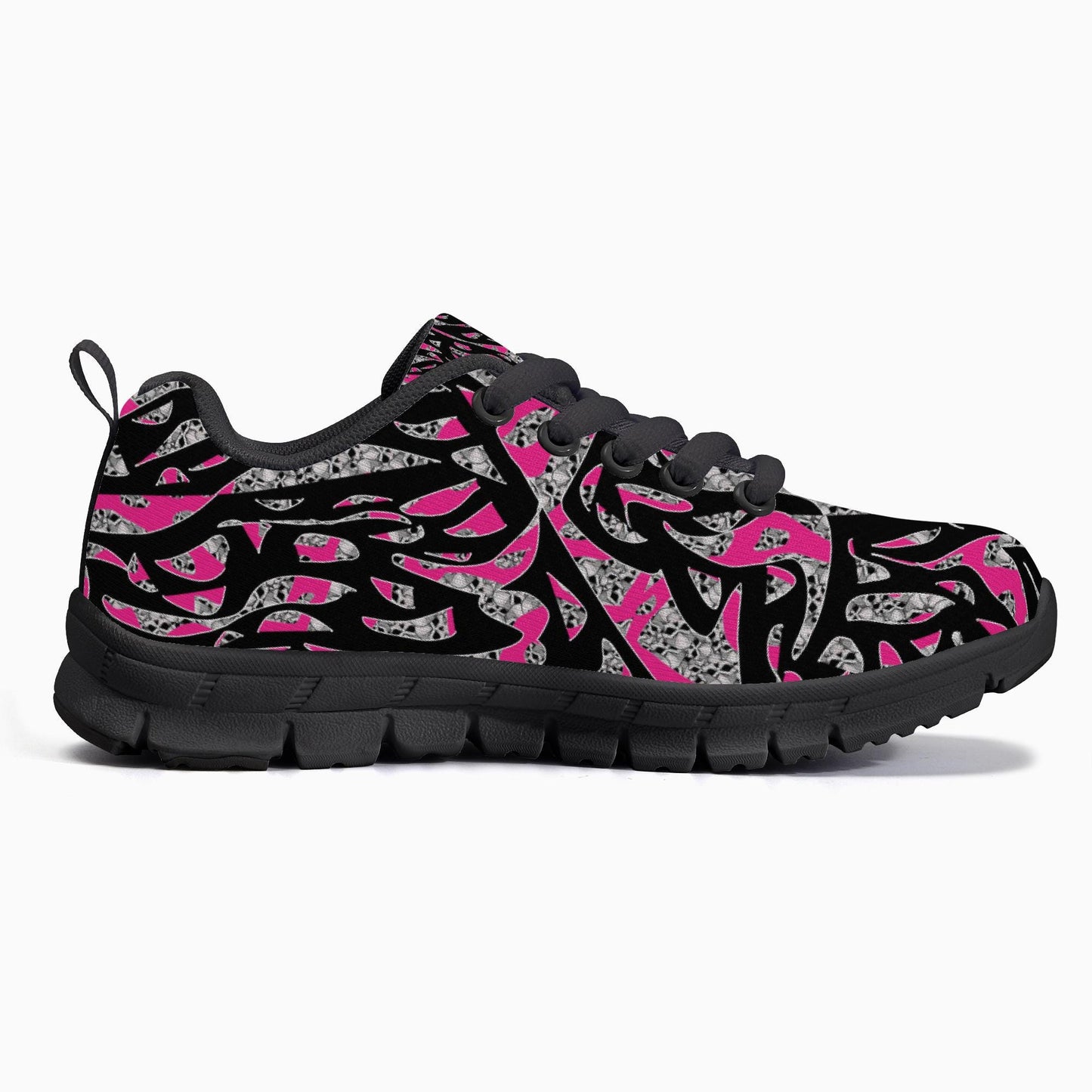 Skullfetti Kids Lightweight Mesh Sneakers - Black