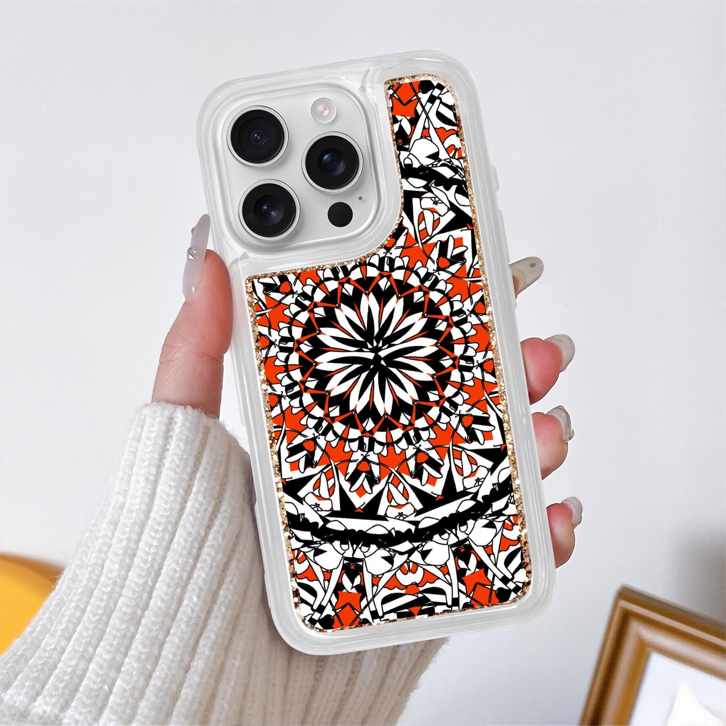 Flower Bloom In Orange iPhone 16 Series Liquid Clear Cases