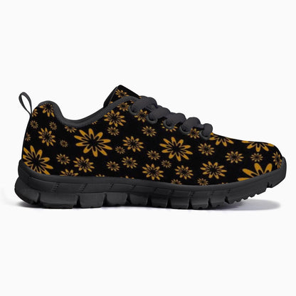 Flower Boomtelyah Kids Lightweight Mesh Sneakers - Black
