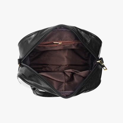 Skulls In Pink Casual Leather Saddle Bag