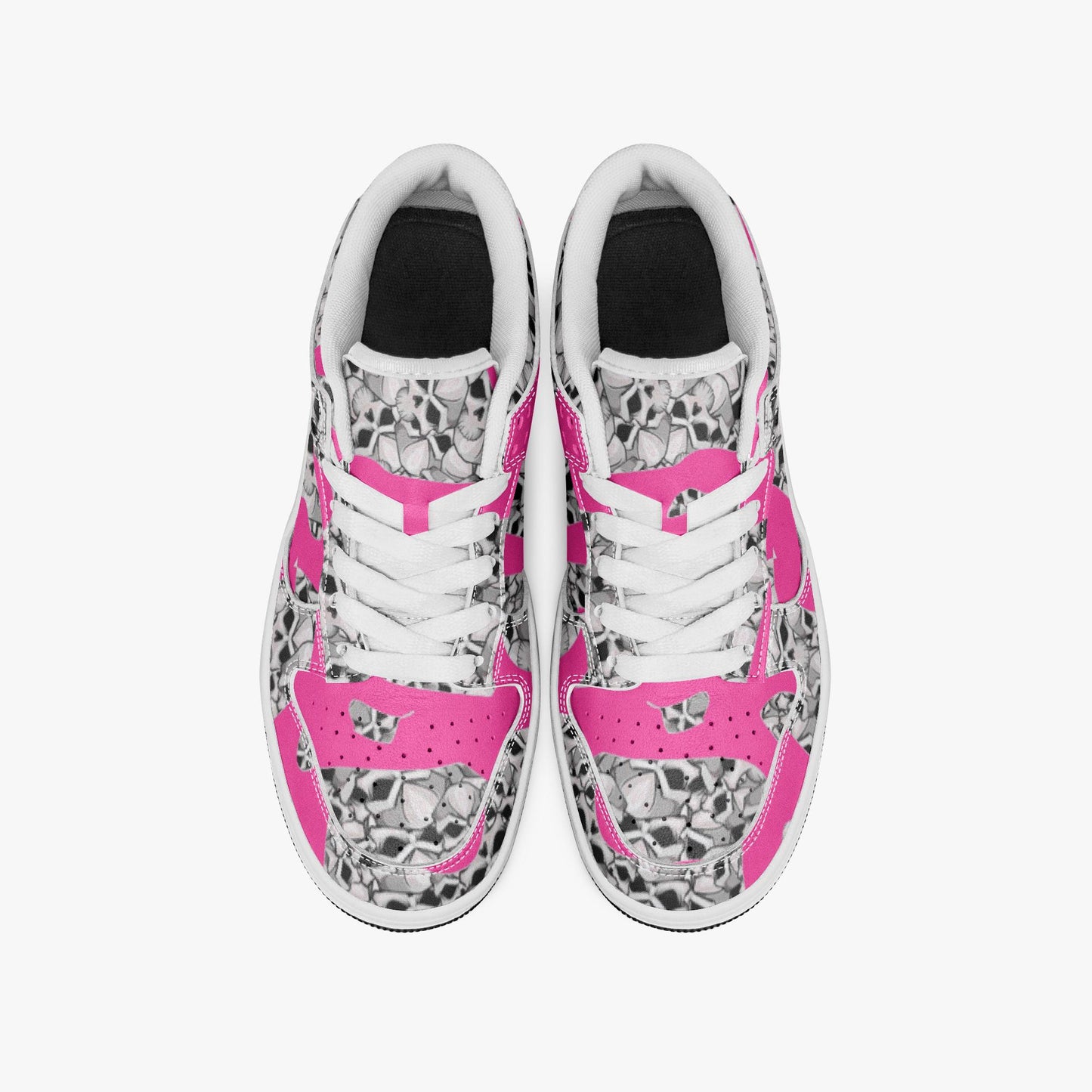 Skulls In Pink Dunk Stylish Low-Top Leather Sneakers
