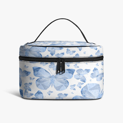 Blue Butterflies In White Travel Makeup Bag