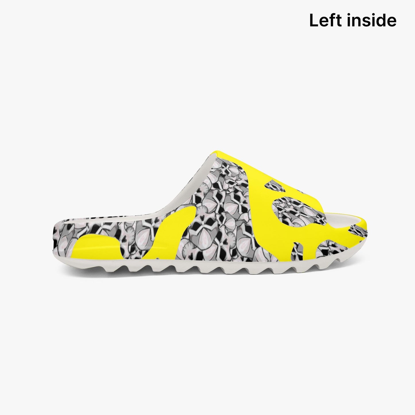 Skulls In Yellow AOP Slides