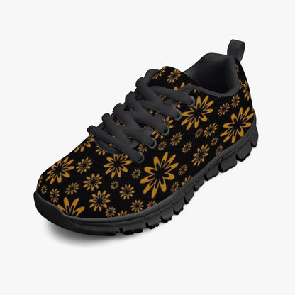 Flower Boomtelyah Kids Lightweight Mesh Sneakers - Black