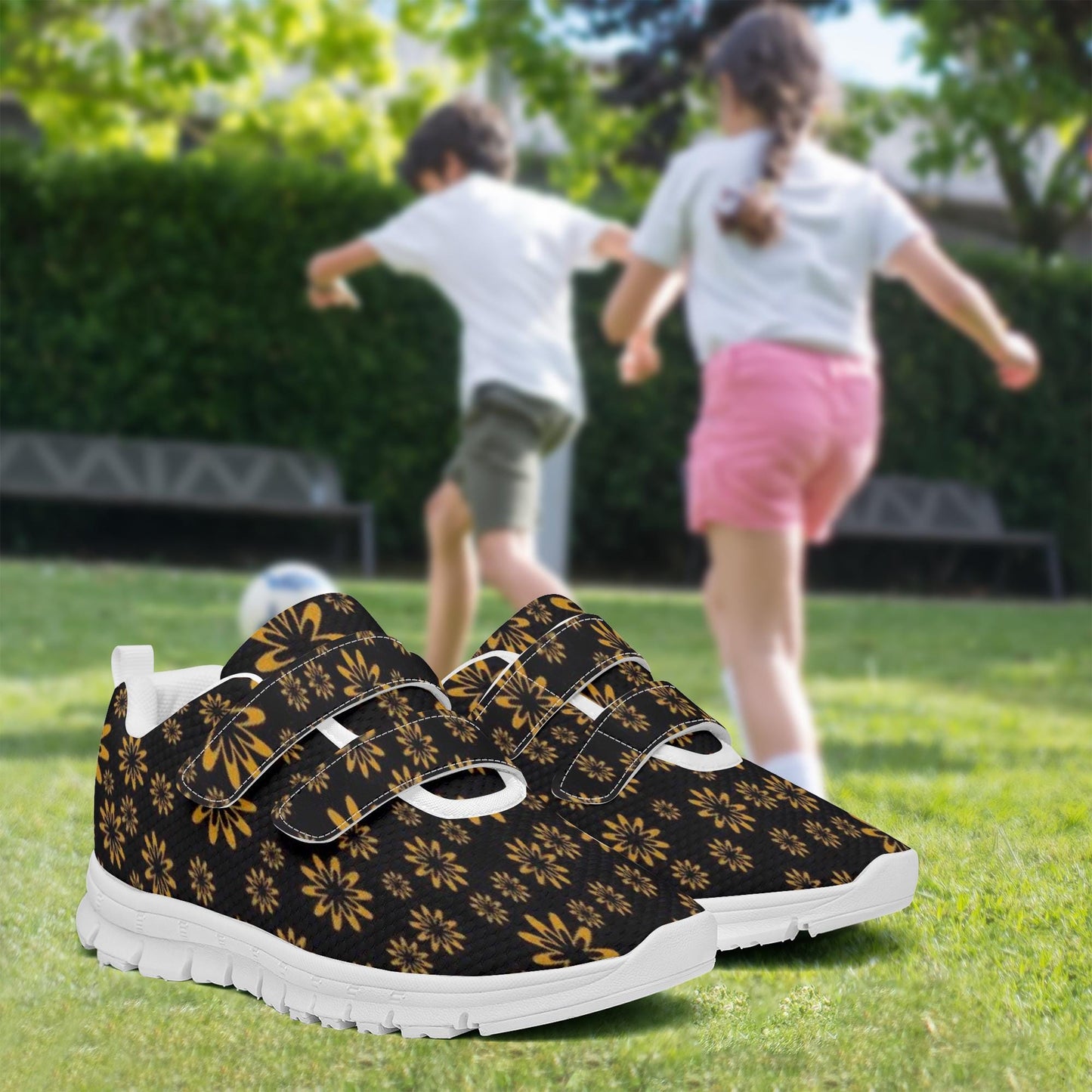 Flower Boomtelyah  Kids Lightweight Velcro Sneaker