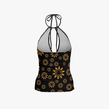 Flower Boomtelyah Halter Top Two-Piece Tankini Swimsuit