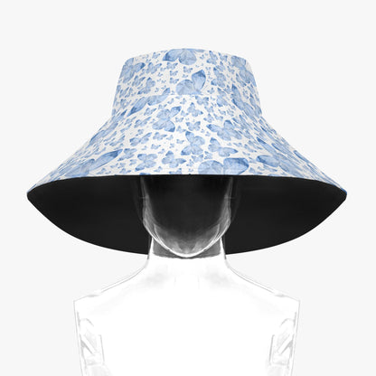 Blue Butterflies In White Boonie Hat