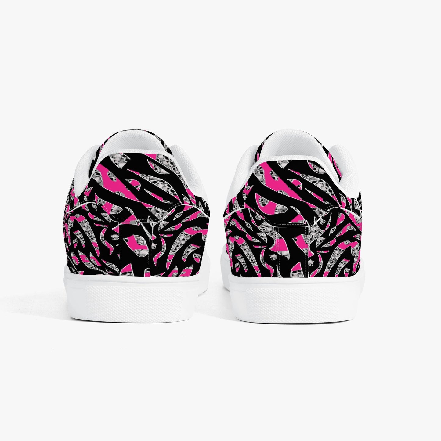 Skullfetti Classic Low-Top Leather Sneakers - White/Black