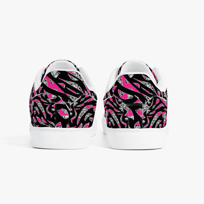 Skullfetti Classic Low-Top Leather Sneakers - White/Black