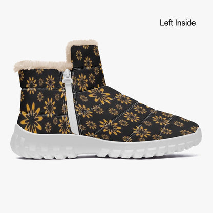 Flower Boomtelyah Cotton-pad Fur Zipper Up Boots