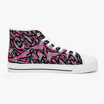 Skullfetti Classic High-Top Canvas Shoes - White/Black