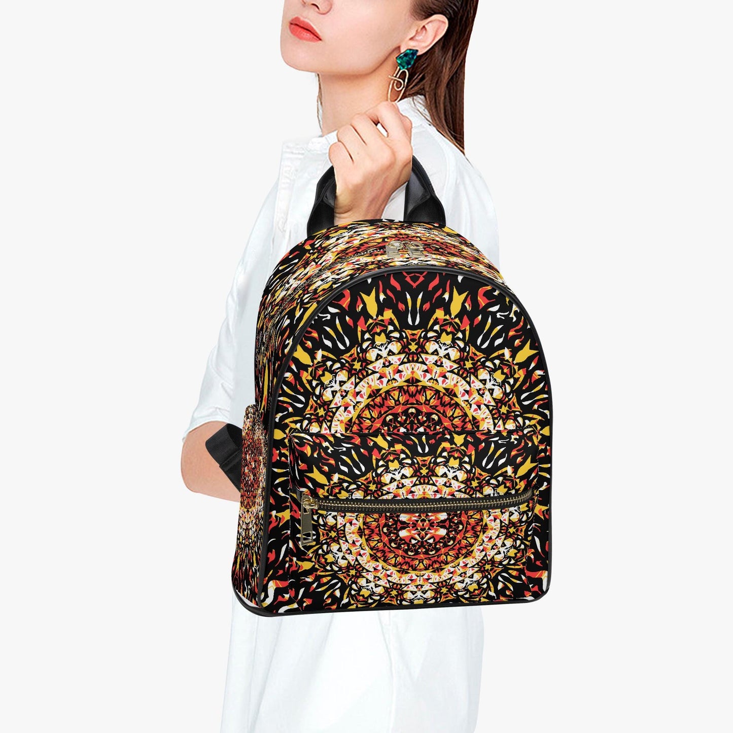 Grace Blossom All Over Printed PU Backpack