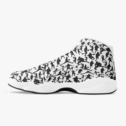 B-Ball Moves High-Top Leather Basketball Sneakers - White