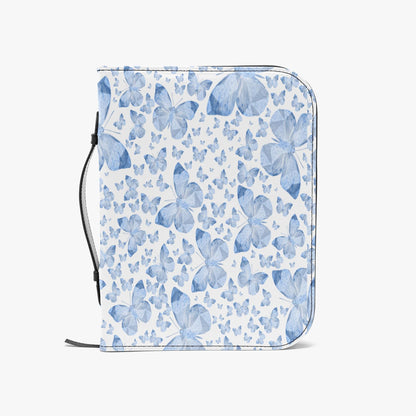 Blue Butterflies In White Bible Cover