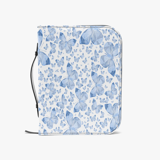 Blue Butterflies In White Bible Cover