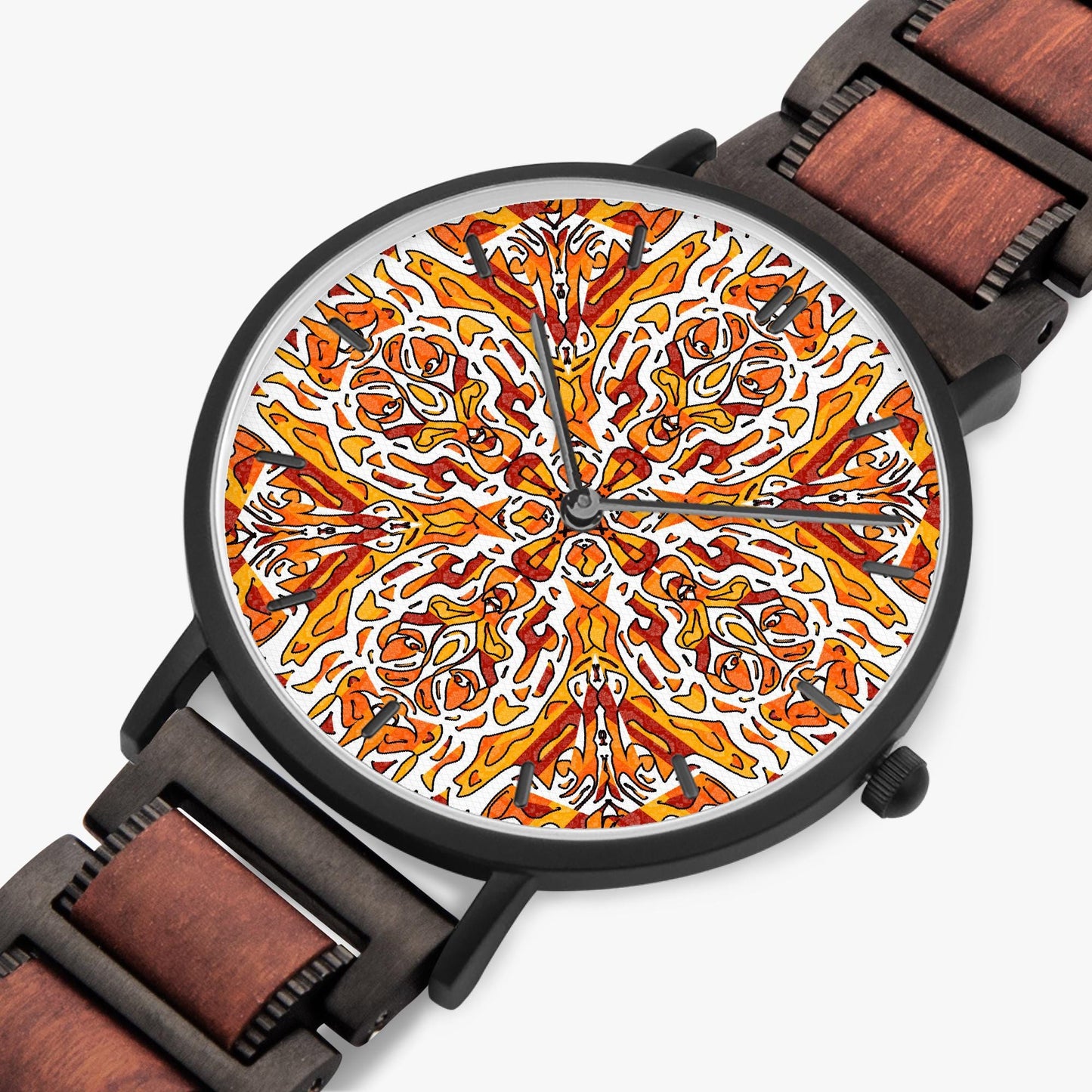 Heavenly Cross wooden Strap Quartz Watch - With Indicators