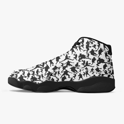 B-Ball Moves Black Sole High-Top Leather Basketball Sneakers