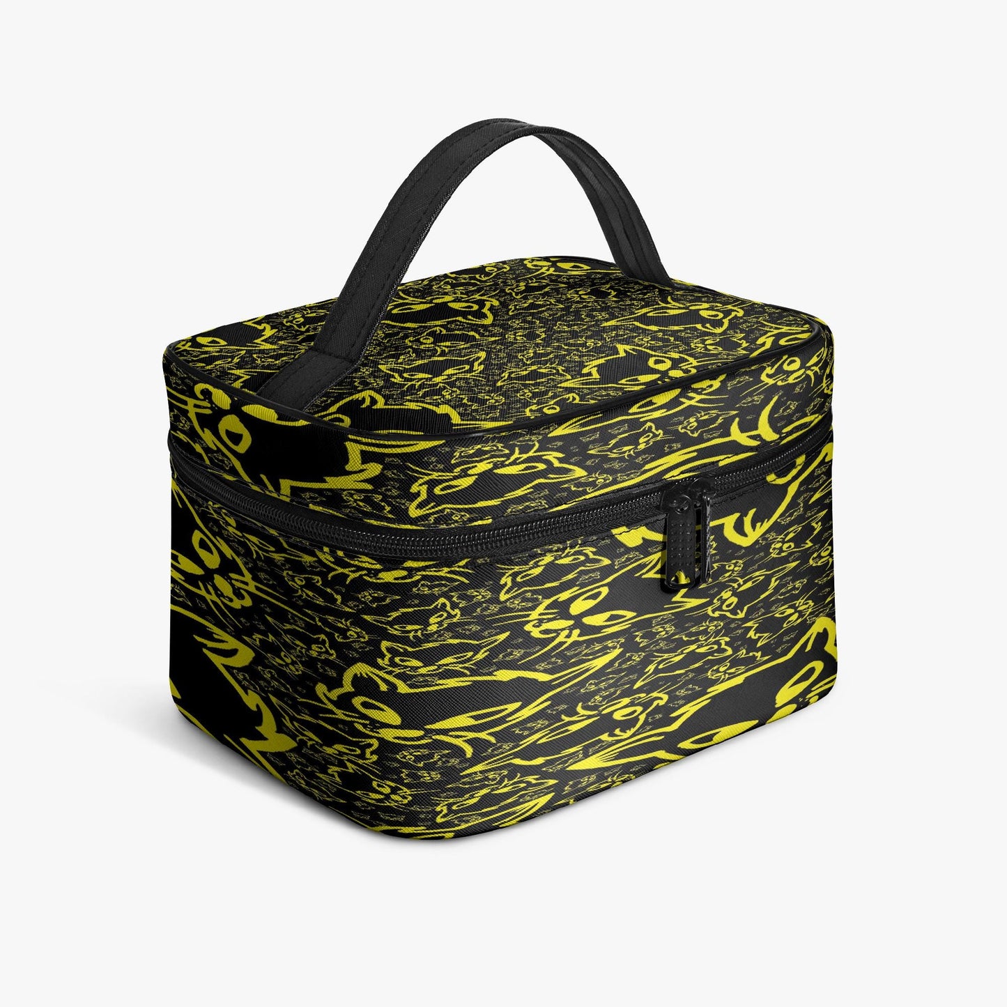 Black Yellow Mellow Travel Makeup Bag