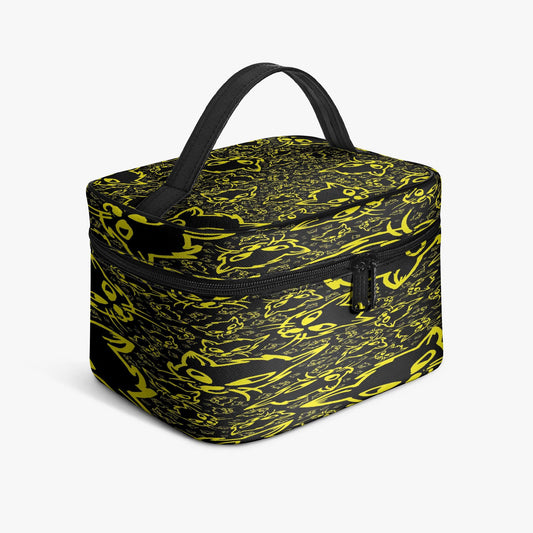 Black Yellow Mellow Travel Makeup Bag
