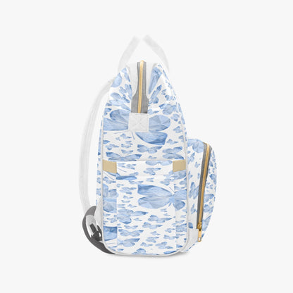 Blue Butterflies In White Baby Momaz Diaper Backpack