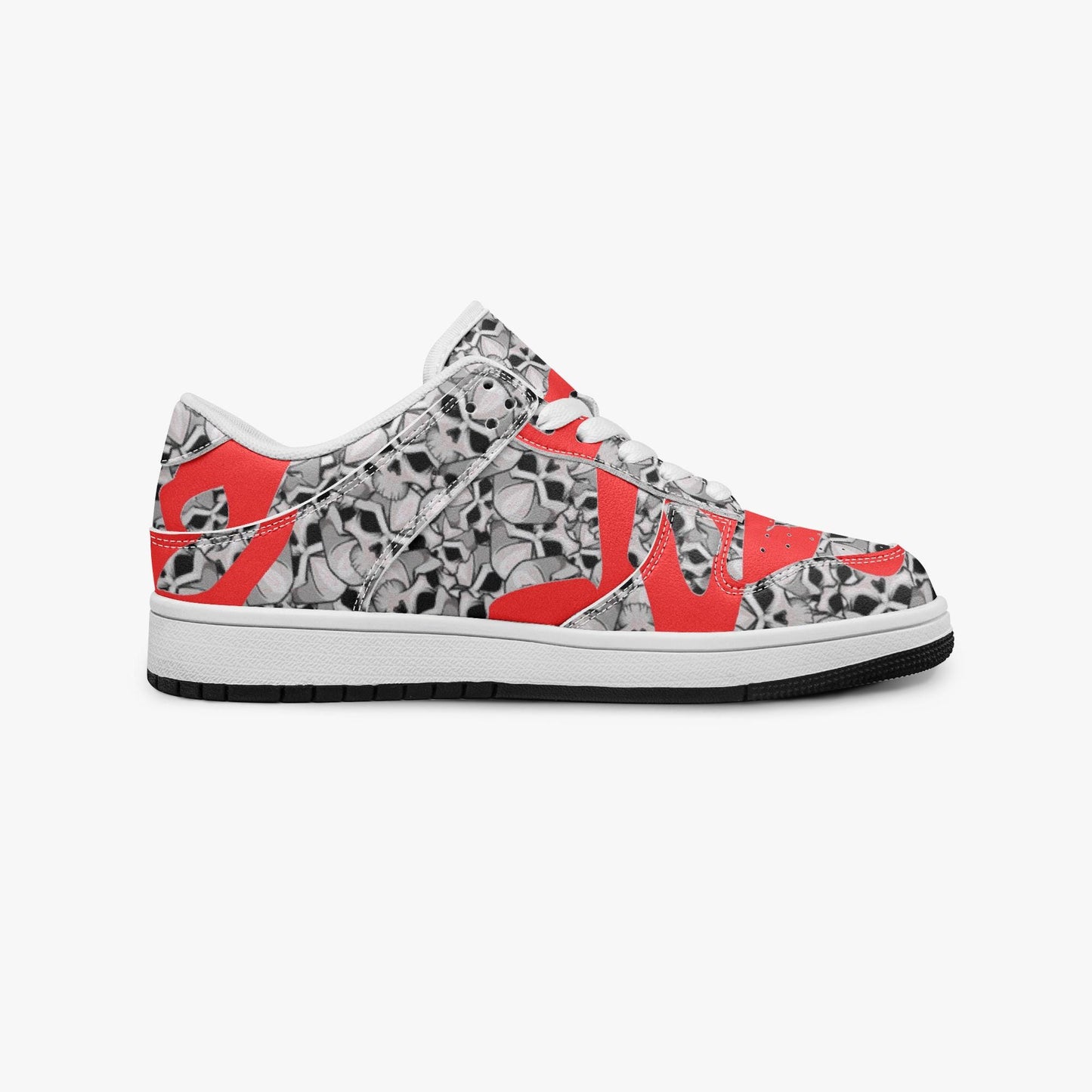 Skulls In Red Dunk Stylish Low-Top Leather Sneakers