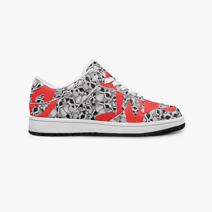 Skulls In Red Dunk Stylish Low-Top Leather Sneakers