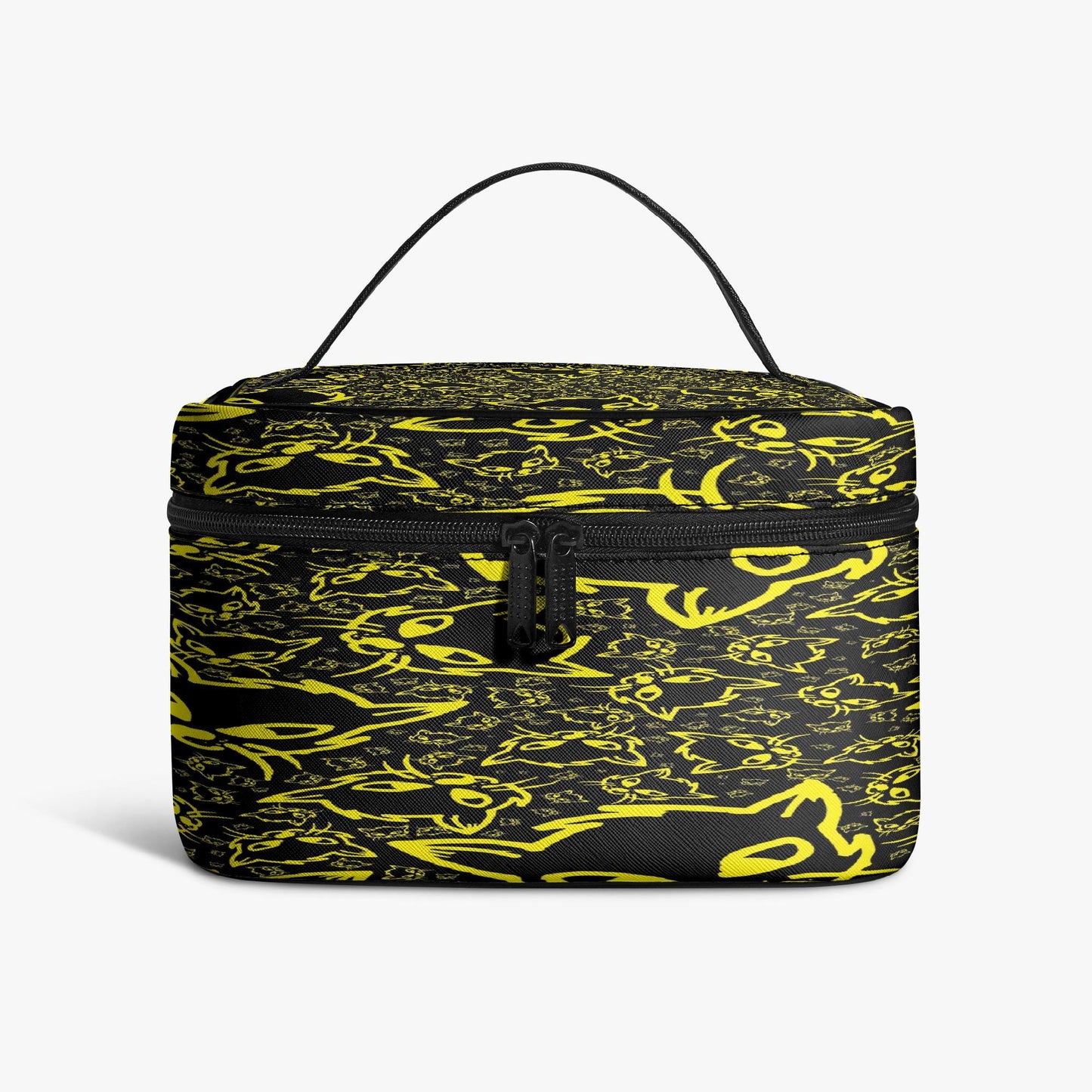 Black Yellow Mellow Travel Makeup Bag