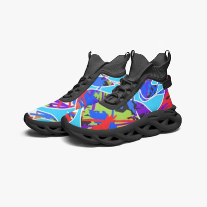 Blue Float High-top Bounce Mesh Knit Sneakers