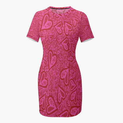 Hearts Of Love Slim-fit Short-sleeved Dress
