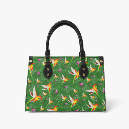 Humming Birds In Plaid Green Women's Tote Bag