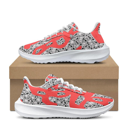 Skulls In Red Waving Running Shoes