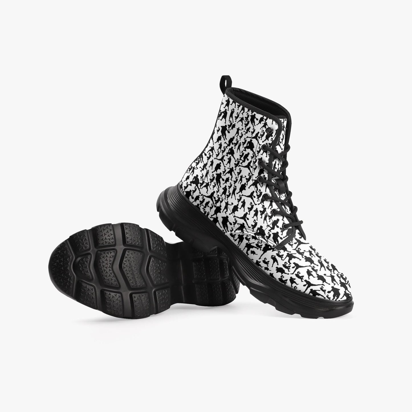 B-Ball Moves Casual Leather Chunky Boots