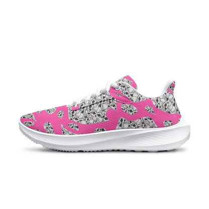 Skulls In Pink Waving Running Shoes