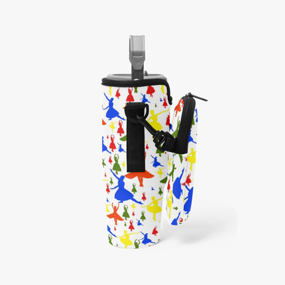Colorful Ballerina Tumbler Sleeve with Phone Holder