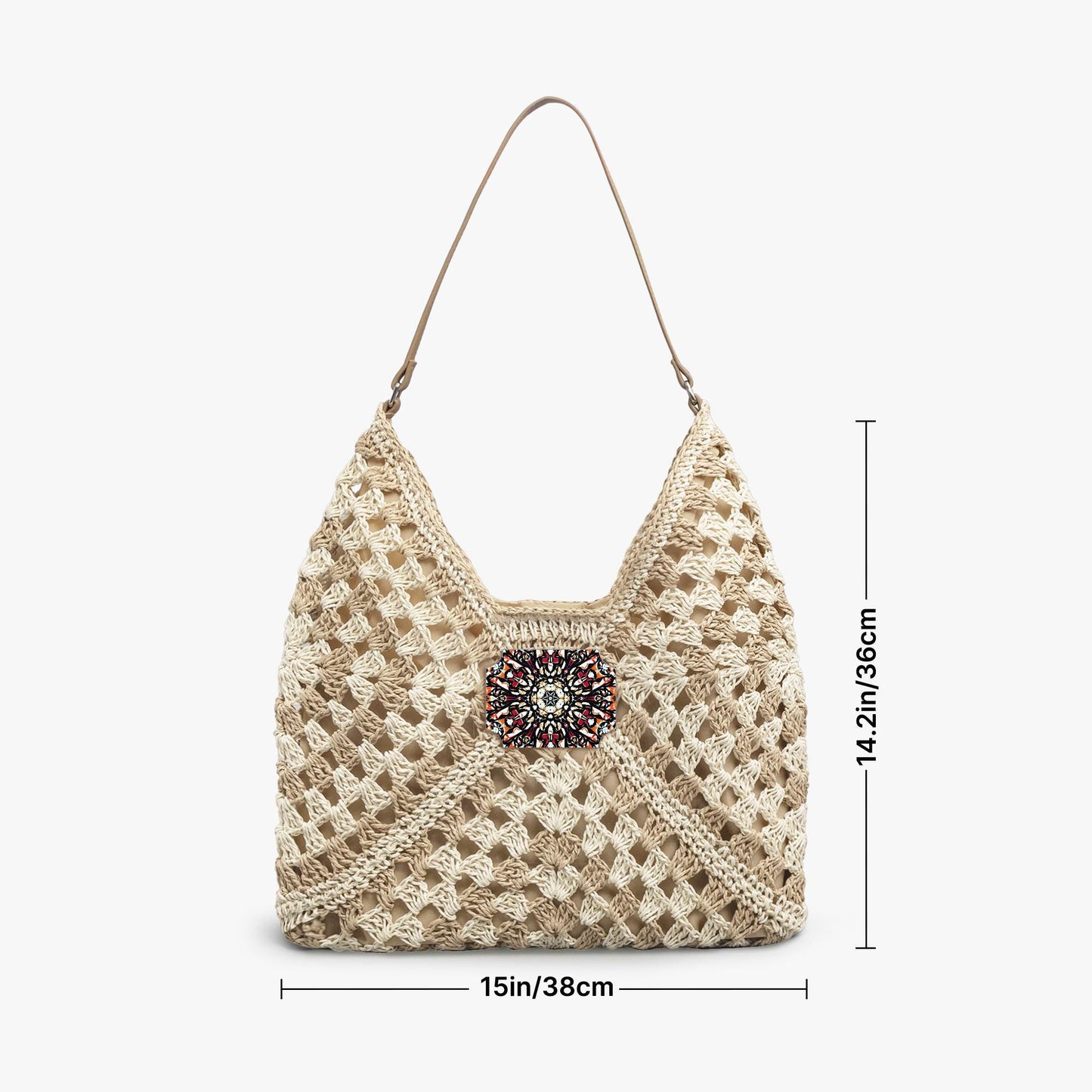 HeavenIy Peace Crochet Straw Bag