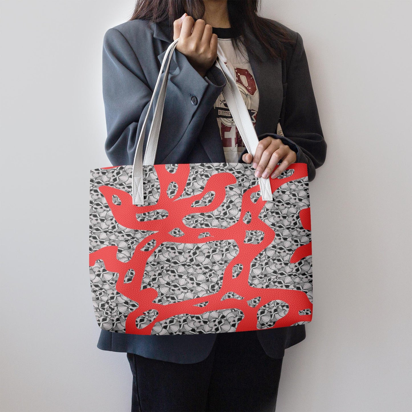 Skulls In Red Shoulder Tote Bag