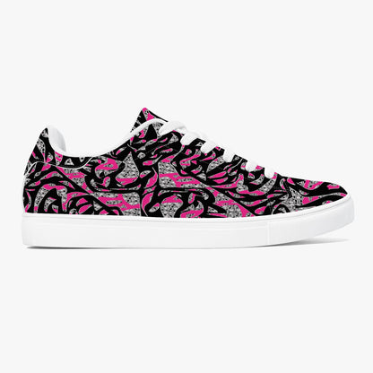 Skullfetti Classic Low-Top Leather Sneakers - White/Black