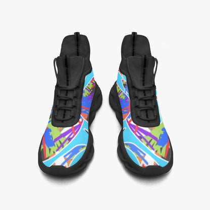 Blue Float High-top Bounce Mesh Knit Sneakers