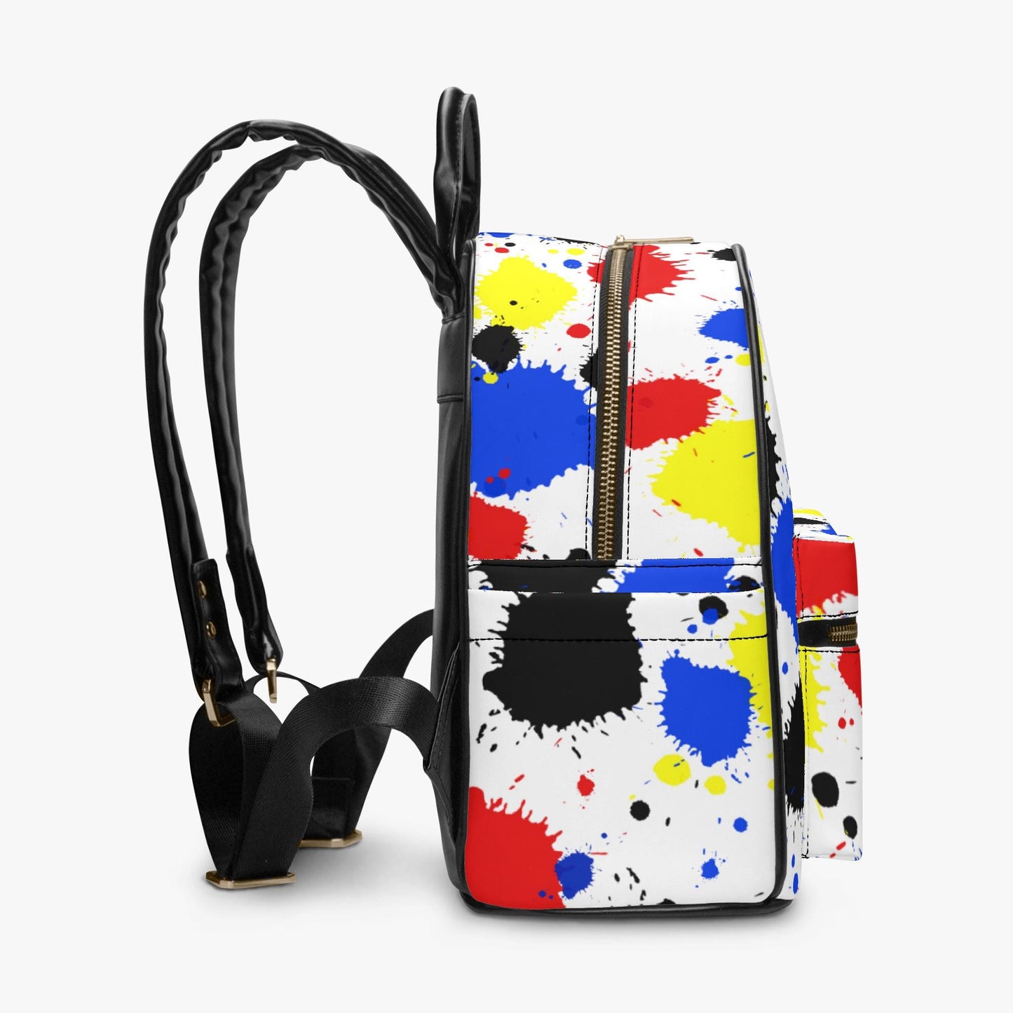 Paint Drip All Over Printed PU Backpack