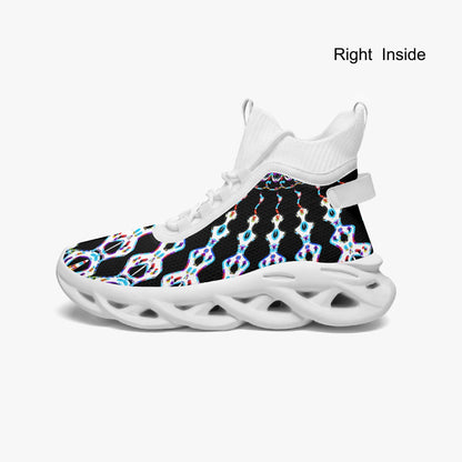 Web Wave High-top Bounce Mesh Knit Sneakers